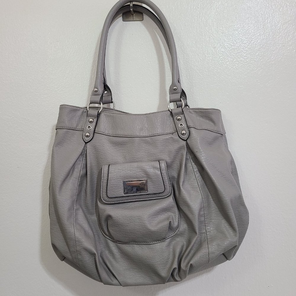 Juicy Couture Faux Leather Gray shoulder Bag Purse